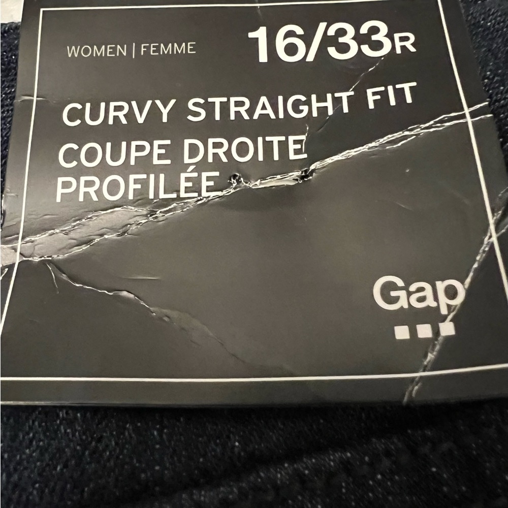 NWT Gap Dark Wash Curvy Straight Fit Jeans - Picture 4 of 7